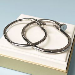  Vòng Tay Cặp Đôi Tình Yêu - Cartier Cây Đinh Màu Trắng Titan Cao Cấp (AM) 