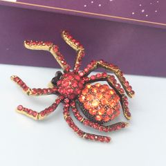  Cài Áo Nam - Con Nhện Màu Vàng Pha Lê Đỏ (AL) 