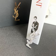  Cài Áo Nam, Nữ - YSL Màu Trắng Pha Lê (AG) 