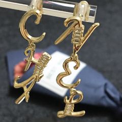  Bông Tai Chanel Bản To Màu Vàng Pha Lê Trắng (BN) 