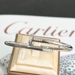  Vòng Tay Nam, Nữ TiTan Cao Cấp - Cartier Cây Đinh Màu Trắng Pha Lê (AH) 