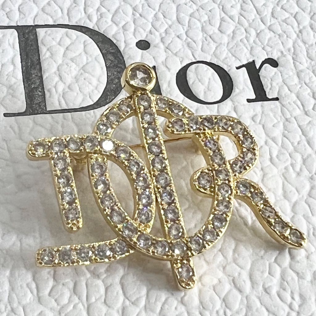  Cài Áo Nam, Nữ - Dior Màu Vàng Pha Lê Trắng (AV) 