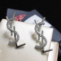  Bông Tai YSL Màu Trắng Pha Lê (AC) 