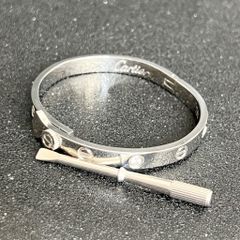  Vòng Tay TiTan Cao Cấp - Cây Đinh Cartier & Tua Vít Màu Trắng Pha Lê (AG) 