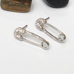  Bông Tai Cây Kim Tâm Pha Lê Hồng (AG) 