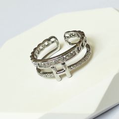  Nhẫn Hermes Freesize Pha Lê Trắng (AA) 