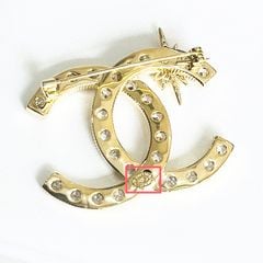  Cài Áo Nam, Nữ - Chanel & Ngôi Sao Màu Vàng Pha Lê Trắng (DB) 