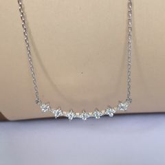  Dây Chuyền Bạc Cao Cấp - 7 Cánh Hoa Pha Lê Trắng Tinh Tế (AF) 