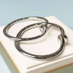  Vòng Tay Cặp Đôi Tình Yêu - Cartier Cây Đinh Màu Trắng Titan Cao Cấp (AM) 