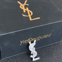  Cài Áo Nam, Nữ - YSL Màu Trắng Pha Lê (AG) 