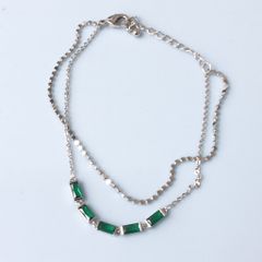  Bộ Trang Sức Pha Lê Xanh Lá - Vòng Tay & Bông Tai Ngôi Sao Tinh Tế 