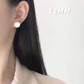  Bông Tai Bạc Cao Cấp - Ngọc Trai Nước Ngọt 12mm Sang Trọng 
