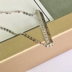  Dây Chuyền Bạc Cao Cấp - Cartier Thanh Ngang Pha Lê (AC) 