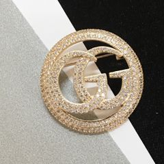  Cài Áo Nam, Nữ - Gucci Màu Vàng Hồng Pha Lê Trắng (AE) 