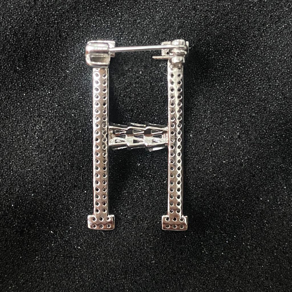  Cài Áo Hermes Màu Trắng Pha Lê (AB) 