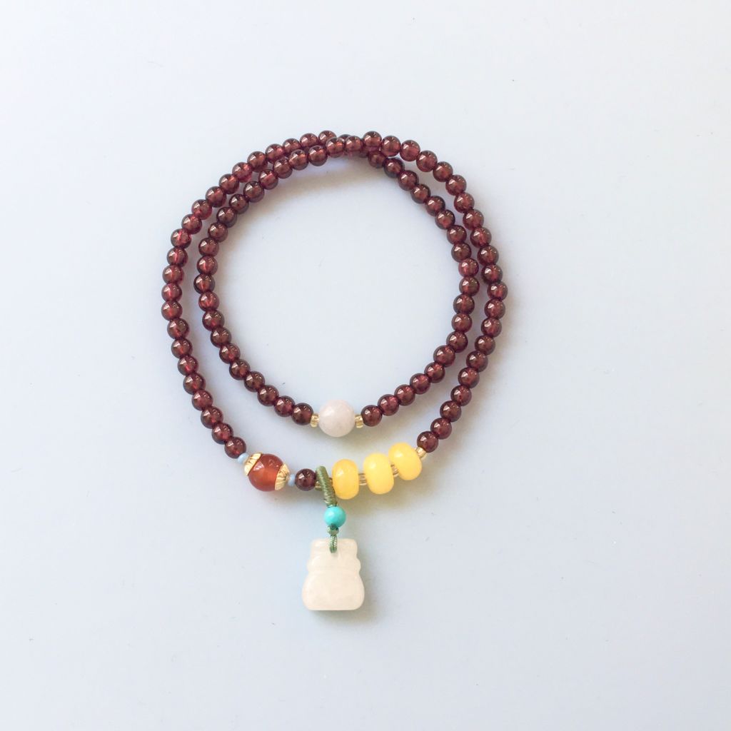  Vòng Đá Phong Thuỷ Cao Cấp - 2 Vòng Túi Tiền Đá Ngọc Bích, Đá Garnet, Đá Aquamarine, Đá Sáp Ong Vàng & Đá Mã Não Đỏ Tự Nhiên 