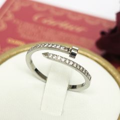  Nhẫn Titan Cao Cấp - Cây Đinh Cartier Màu Trắng Pha Lê (AJ) 