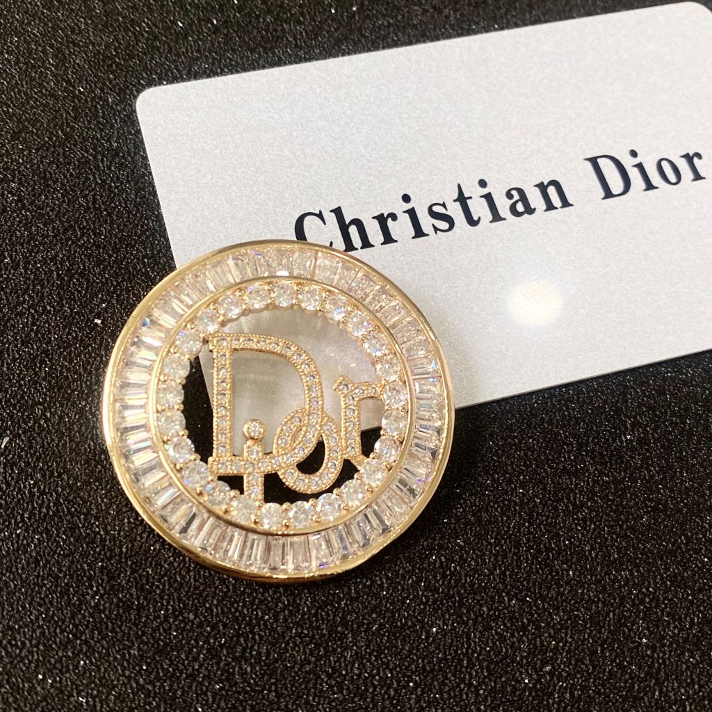  Cài Áo Nam, Nữ - Dior Màu Vàng Pha Lê Trắng (AR) 