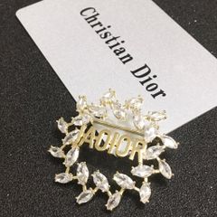  Cài Áo Nam, Nữ - Dior Màu Vàng Pha Lê Trắng (AD) 