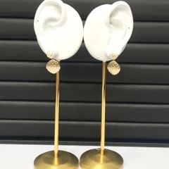  Bông Tai Hermes Màu Vàng Pha Lê Trắng Sang Trọng (AO) 