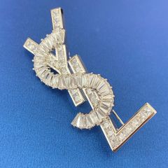  Cài Áo Nam, Nữ - YSL Màu Trắng Pha Lê (AG) 