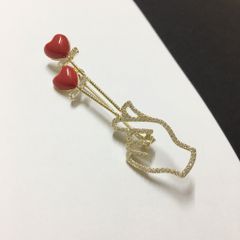  Cài Áo 2 Trái Tim & Bàn Tay Pha Lê 