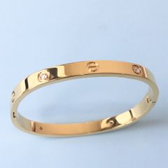  Vòng Tay Nam, Nữ TiTan Cao Cấp - Cartier Màu Vàng Pha Lê Trắng (AI) 