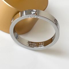  Nhẫn Nam, Nữ Titan Cao Cấp - Cartier Màu Trắng Pha Lê (AE) 