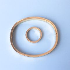  Bộ Trang Sức Nam, Nữ Cartier Titan Cao Cấp - Vòng Tay & Nhẫn Màu Vàng Pha Lê (AN) 