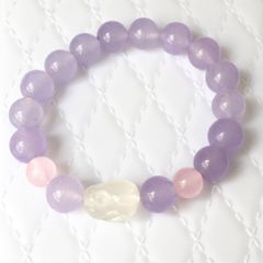  Vòng Đá Phong Thuỷ Cao Cấp - Con Thỏ May Mắn Đá Thạch Anh Trắng & Thạch Anh Tím Oải Hương, Thạch Anh Hồng Tự Nhiên 