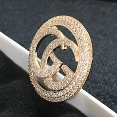  Cài Áo Nam, Nữ - Gucci Màu Vàng Hồng Pha Lê Trắng (AE) 