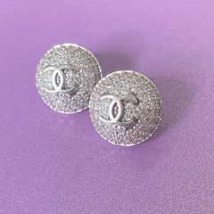  Bông Tai Chanel Màu Trắng Pha Lê (BZ) 