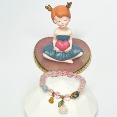  Vòng Đá Phong Thuỷ Cao Cấp - Hoa Hồng Thạch Anh Hồng & Đá Aquamarine Tự Nhiên 