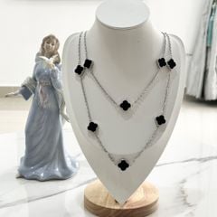  Dây Chuyền Dài Cao Cấp - Cỏ 4 Lá May Mắn 2 Vòng Quý Phái 