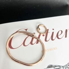  Bộ Trang Sức Cây Đinh Cartier Titan Cao Cấp - Vòng Tay & Nhẫn Màu Vàng Hồng Pha Lê (AA) 