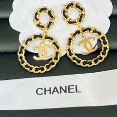  Bông Tai Chanel Bản To Màu Vàng Cá Tính (CM) 