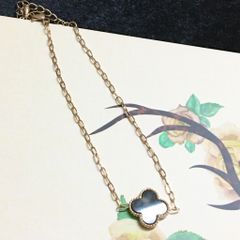  Vòng Tay Titan Cao Cấp - Cỏ 4 Lá May Mắn Màu Vàng Hồng (AA) 