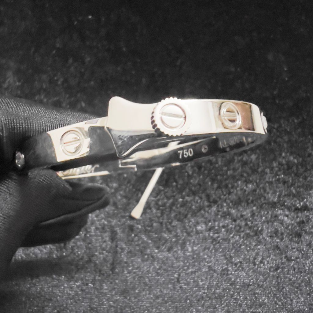  Vòng Tay TiTan Cao Cấp - Cây Đinh Cartier & Tua Vít Màu Trắng Pha Lê (AG) 