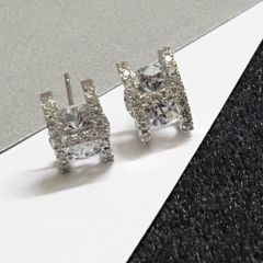  Bông Tai Hermes Màu Trắng Pha Lê (AE) 