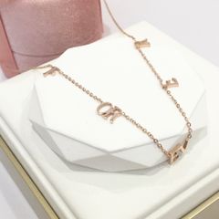  Dây Chuyền Titan Cao Cấp - Chữ Forever Màu Vàng Hồng 