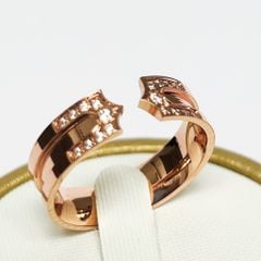  Nhẫn Nam Titan Cao Cấp - Màu Vàng Hồng Pha Lê (AA) 