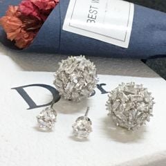  Bông Tai Dior Màu Trắng Pha Lê (AB) - Có 3 Kiểu Đeo 