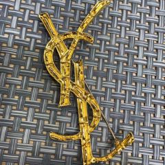  Cài Áo Nam, Nữ - YSL Cây Tre Màu Vàng Cam Bản To Phong Cách Cá Tính 