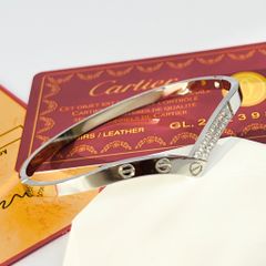  Vòng Tay TiTan Cao Cấp - Cartier Màu Trắng Pha Lê (AL) 