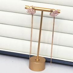  Bông Tai Tua Rua Thiên Nga Màu Vàng Hồng Pha Lê Hồng ( Có 3 Kiểu Đeo ) 