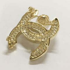  Cài Áo Chanel Màu Vàng Ngọc Trai & Pha Lê Trắng (BC) 