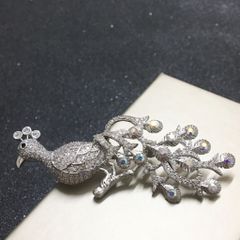  Cài Áo Con Phượng Hoàng Pha Lê Trắng Sang Trọng (AB) 