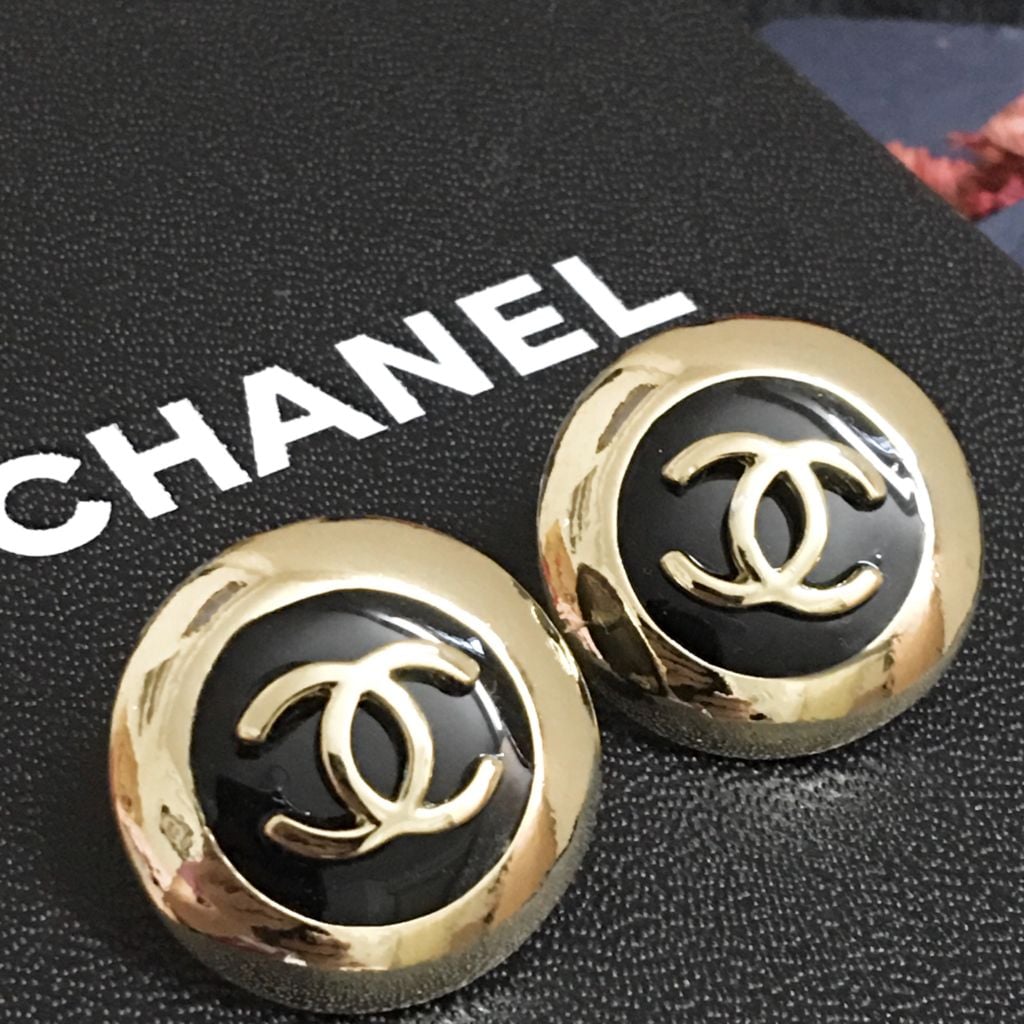  Bông Tai Chanel Bản To Màu Vàng Cá Tính (BM) 