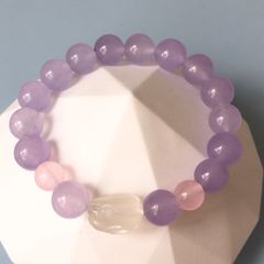  Vòng Đá Phong Thuỷ Cao Cấp - Con Thỏ May Mắn Đá Thạch Anh Trắng & Thạch Anh Tím Oải Hương, Thạch Anh Hồng Tự Nhiên 