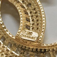  Cài Áo Chanel Màu Vàng Ngọc Trai & Pha Lê Trắng (BC) 